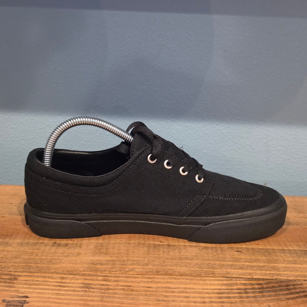 Polo Ralph Lauren Men Falcon X Sneakers Black Canvas Low Top Lace Up Shoes 8 - Picture 8 of 12
